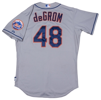2015 Jacob deGrom Game Used New York Mets Road Jersey Worn On 6/25/15 At Milwaukee (MLB Authenticated)
